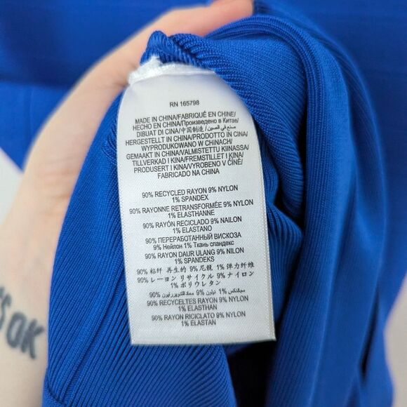 NWT Herve Leger Paris bright royal blue bandage Bodycon cap sleeve midi dress - Picture 4 of 6